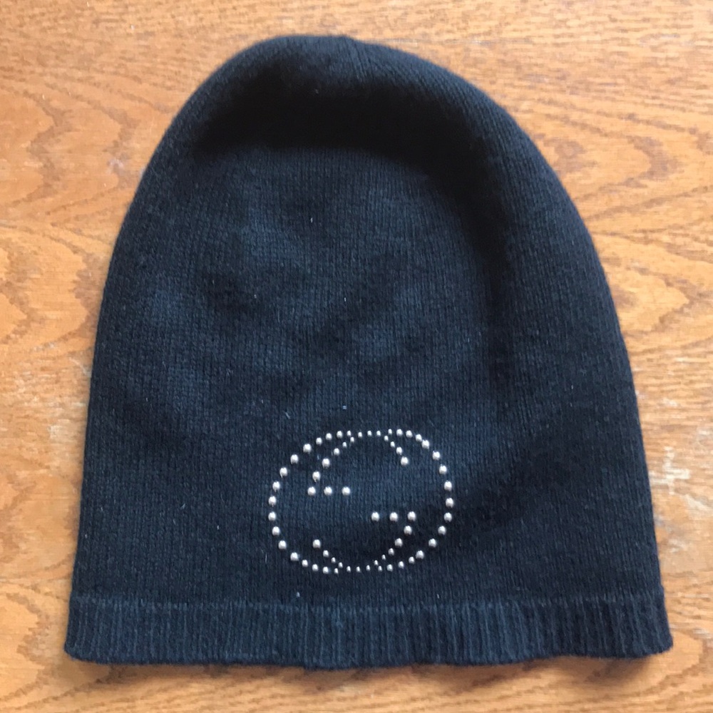 Gucci studded logo cashmere blend beanie